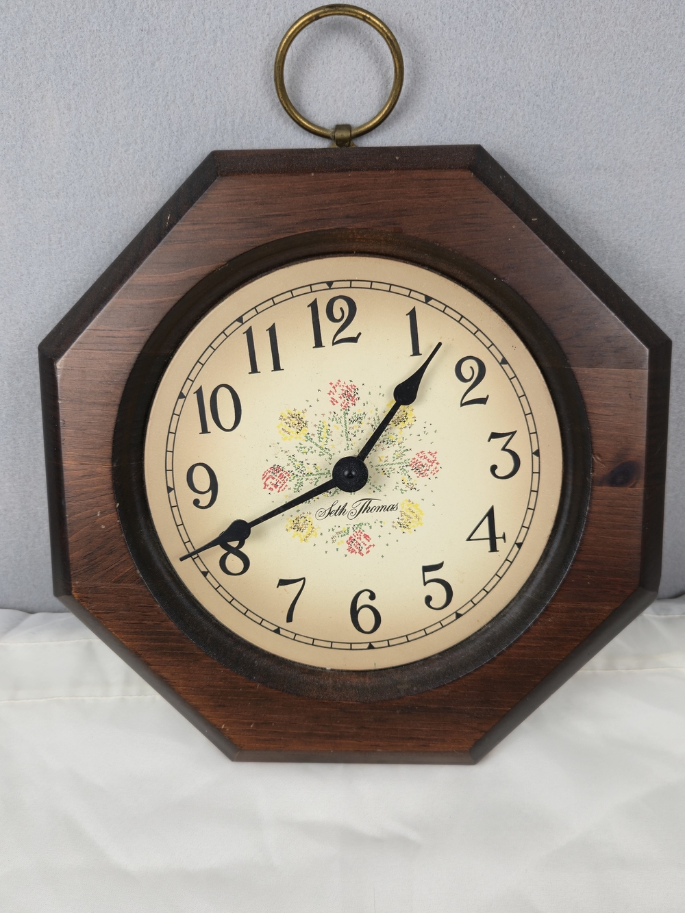 Vintage Seth Thomas "Stitch-in-Time" Octagonal Wall Clock